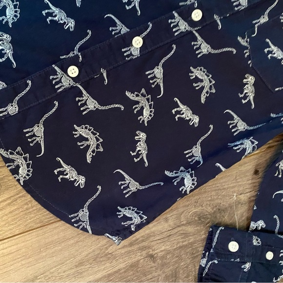 Gymboree shirt button up long sleeve dinosaur skeletons - Picture 4 of 8